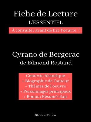 cover image of Fiche de lecture "L'ESSENTIEL"--Cyrano de Bergerac de Edmond Rostand